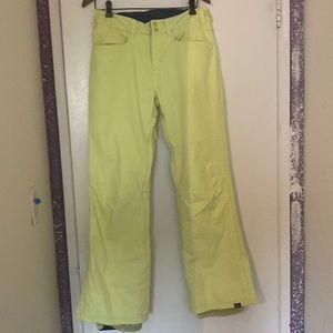 ROXY Woman’s snowboarding pants Lime Green size Large waist 29-32